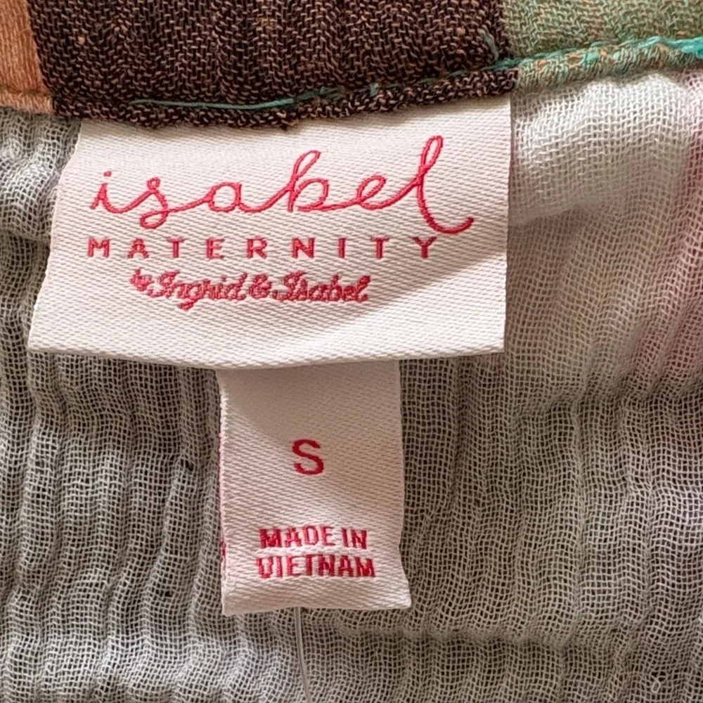 BNWT Isabel Maternity Dolman Colorful Plaid Button Up Shirt Tunic Dress